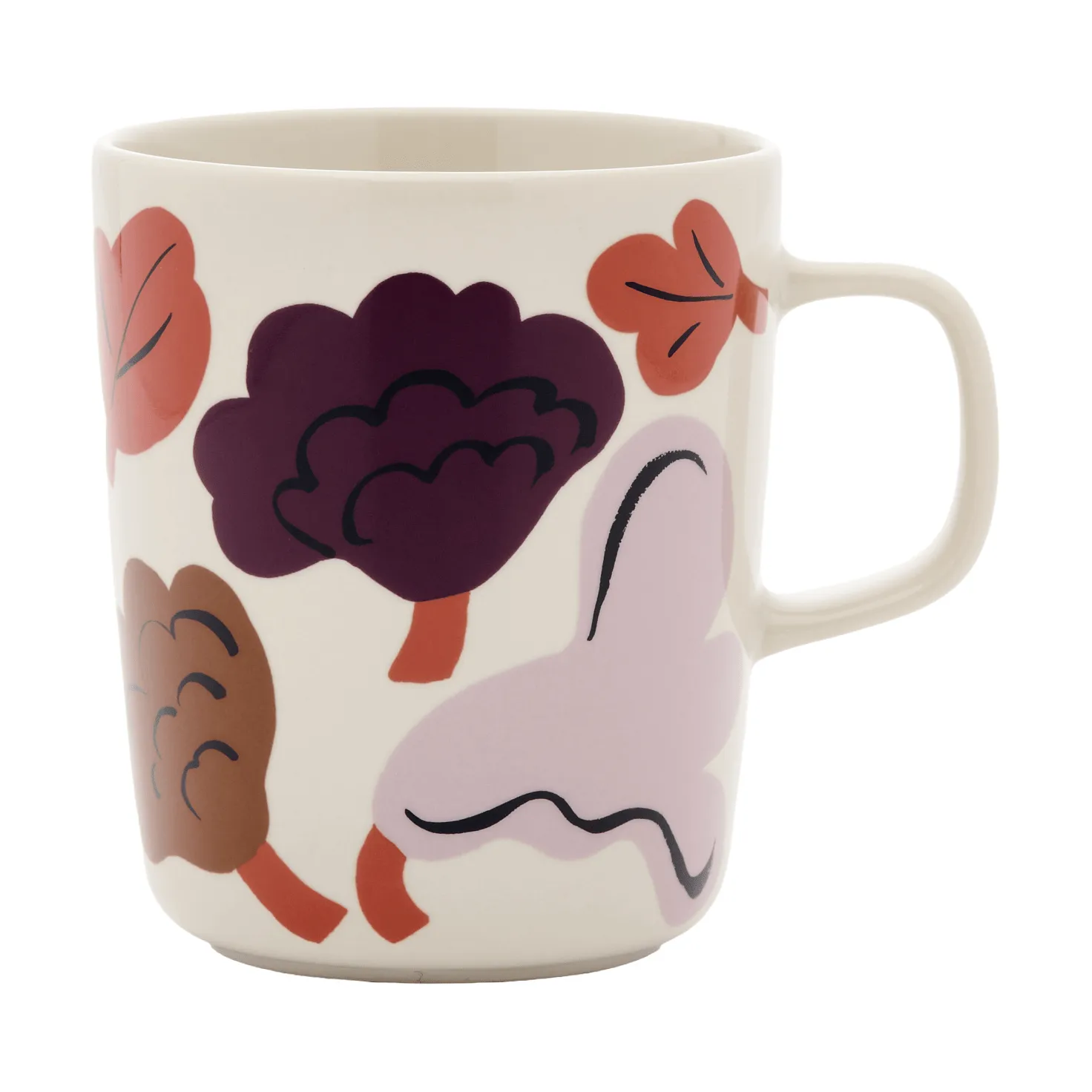 Marimekko Kukasta Kukkaan mugg Stoneware-plum-bronze-terracotta 25 cl