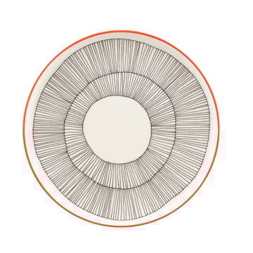 Marimekko Kukat Puhkeavat tallrik Ø20 cm White-black-orange