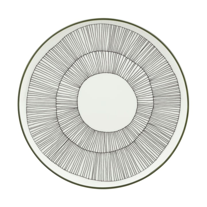 Kukat Puhkeavat tallrik Ø20 cm - White-forest green-black - Marimekko