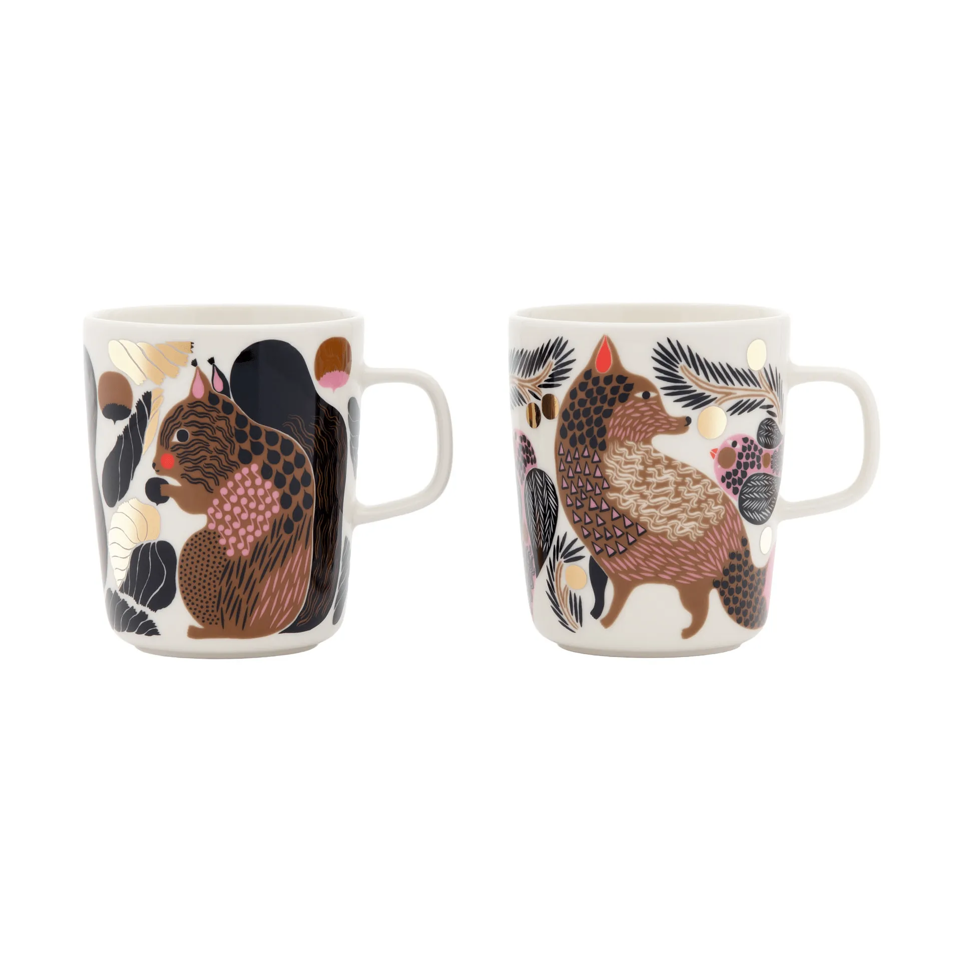 Marimekko Kurre Ketunmarja mugg White-multicolour-gold, 25 cl, 2-pack