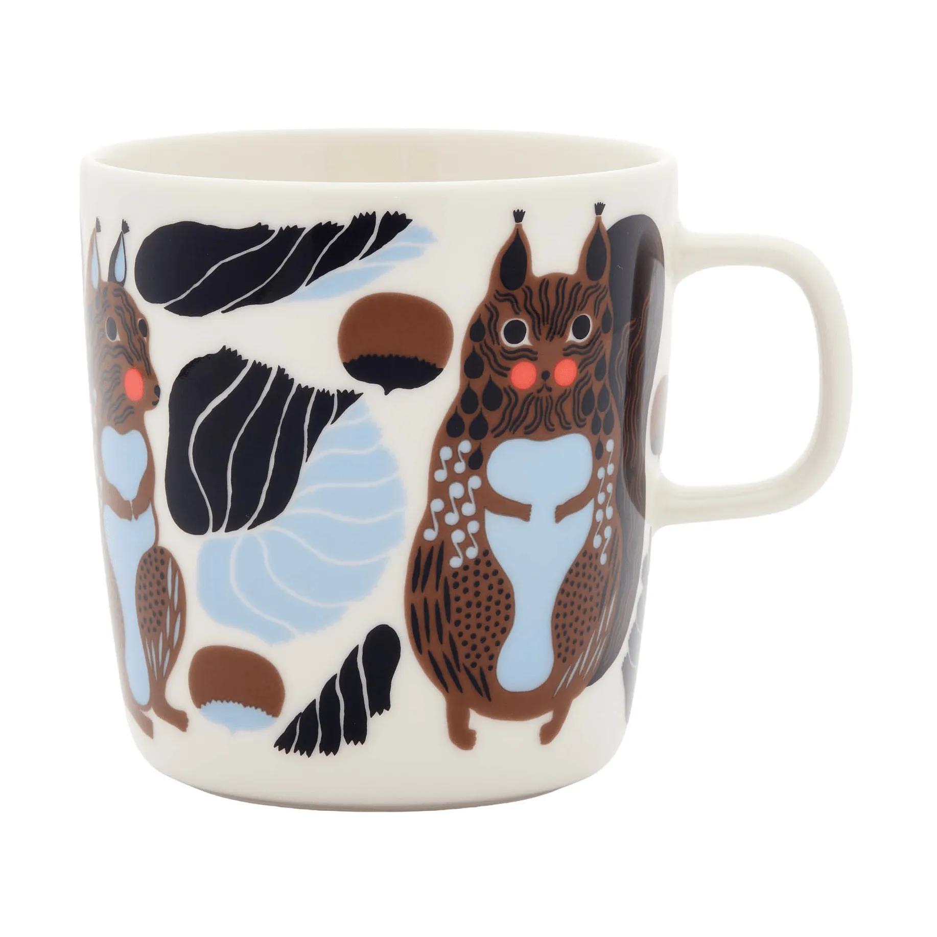 Kurre mugg 40 cl, White-brown-black-light blue Marimekko