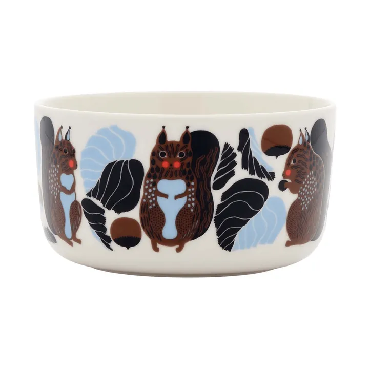 Kurre skål 5 dl - White-brown-black-light blue - Marimekko