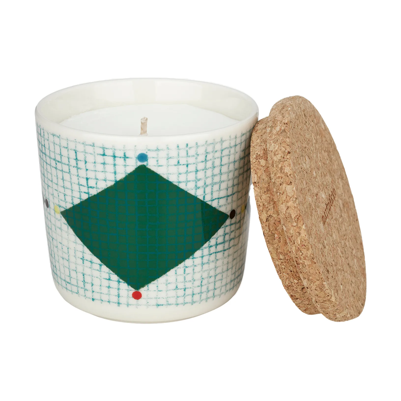 Losagne doftljus Ø7,5 cm, White-green-petrol blue-red Marimekko