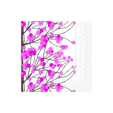 Marimekko Lumimarja servett 33×33 cm 20-pack Vit-rosa