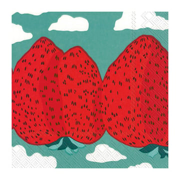 Marimekko Mansikkavuoret servett 33×33 cm 20-pack Röd