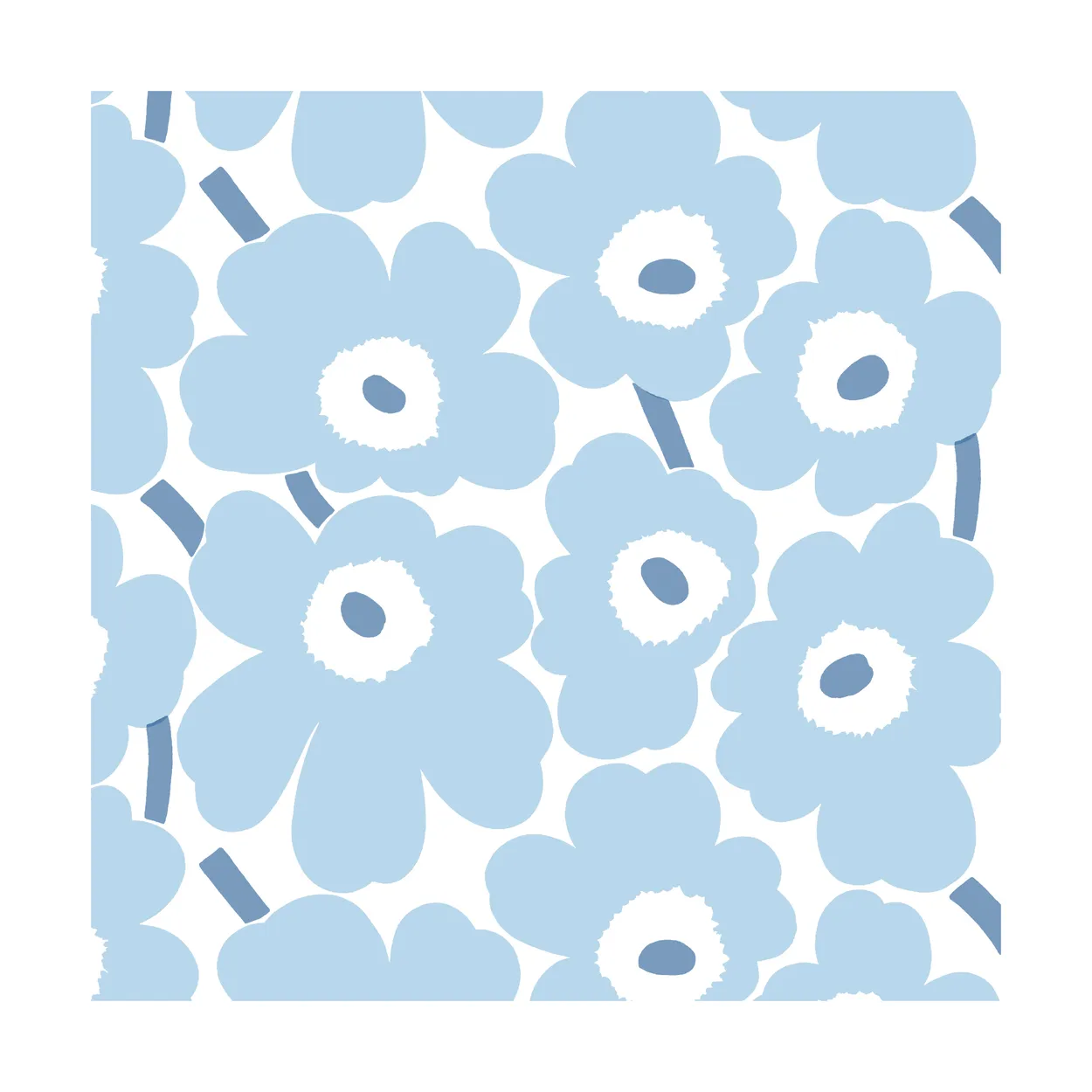 Marimekko Mini Unikko servetter 20-pack Light Blue-White