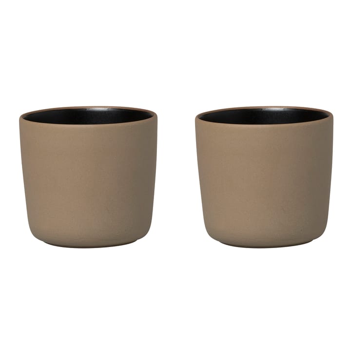 Oiva kaffekopp utan öra 20 cl 2-pack, Brun-svart Marimekko