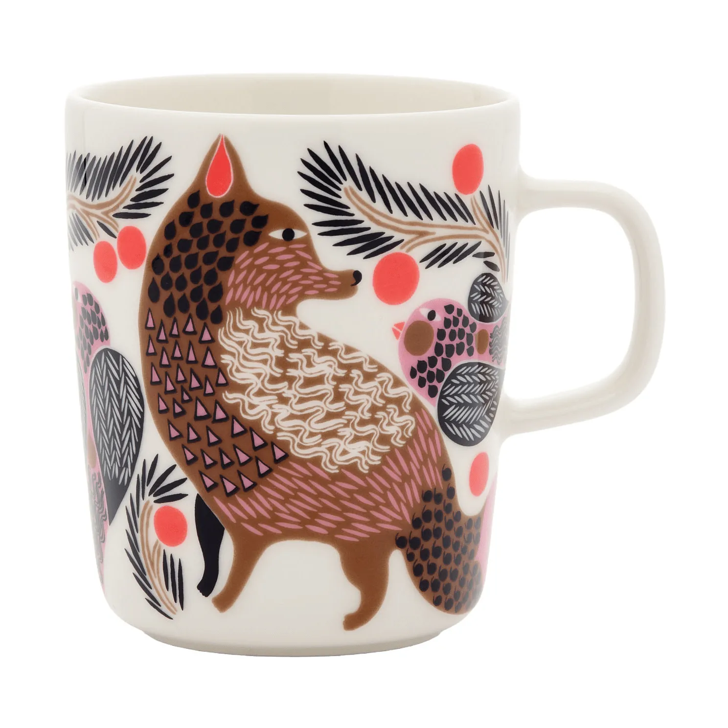 Marimekko Oiva Ketunmarja mugg 25 cl White-bronze-pink-petrol