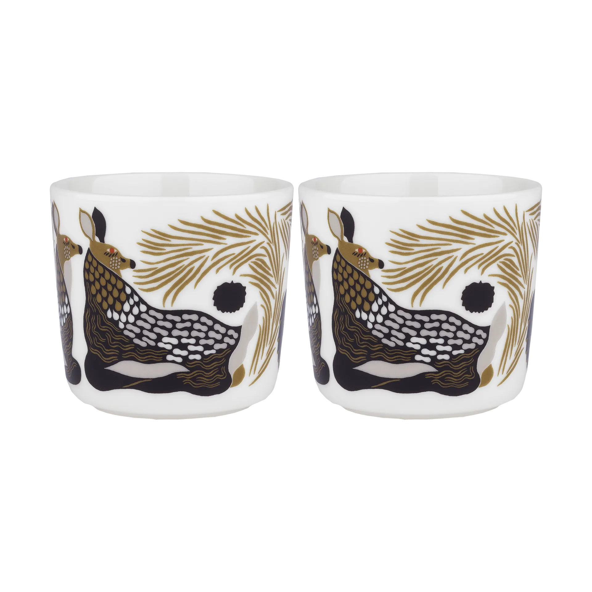 Peura kaffekopp utan öra 20 cl 2-pack, White-coal-mud-light grey Marimekko