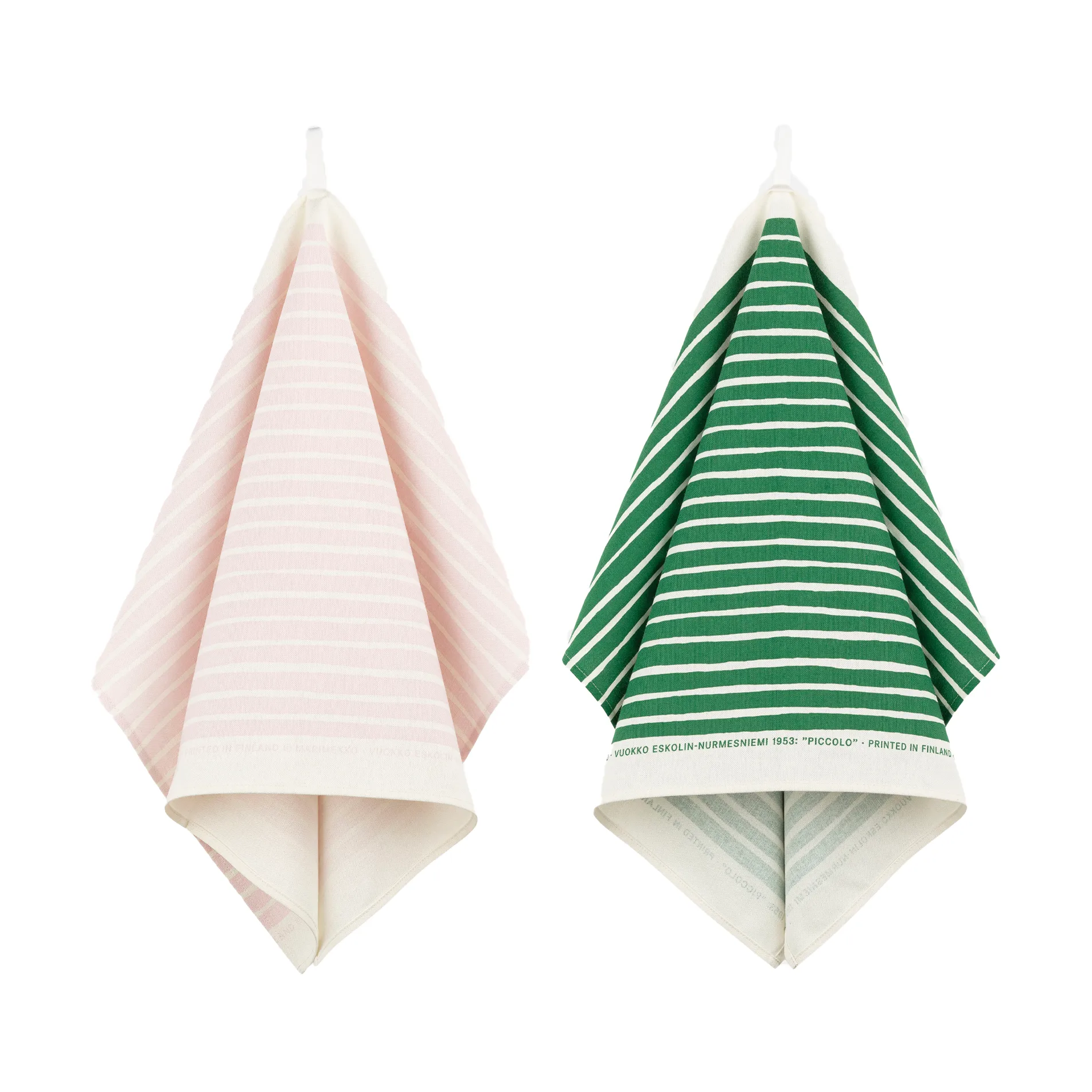 Piccolo kökshandduk 43x70 cm 2 delar, Green-pink Marimekko