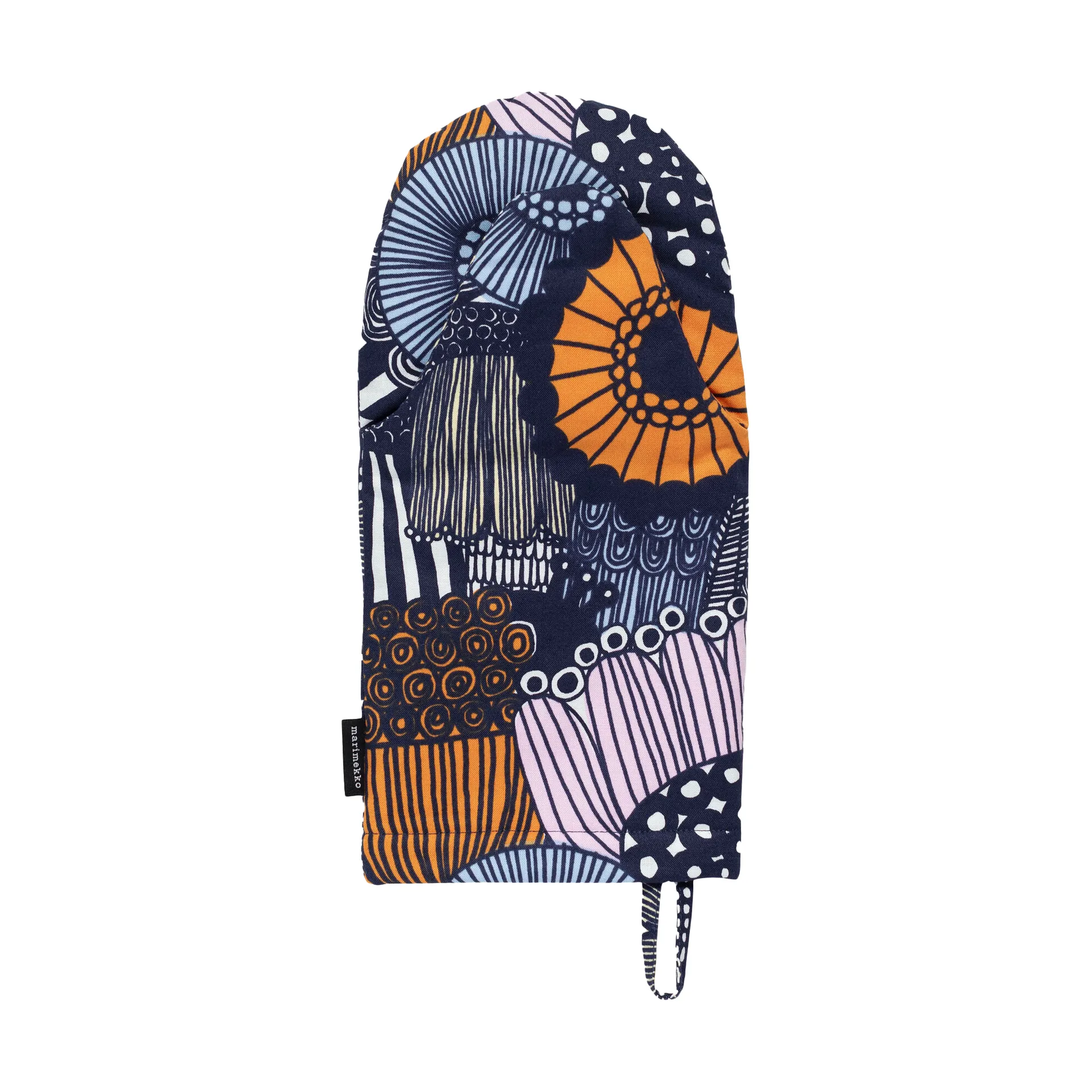 Pieni Siirtolapuutarha grytvante, White-yellow-orange-light blue Marimekko