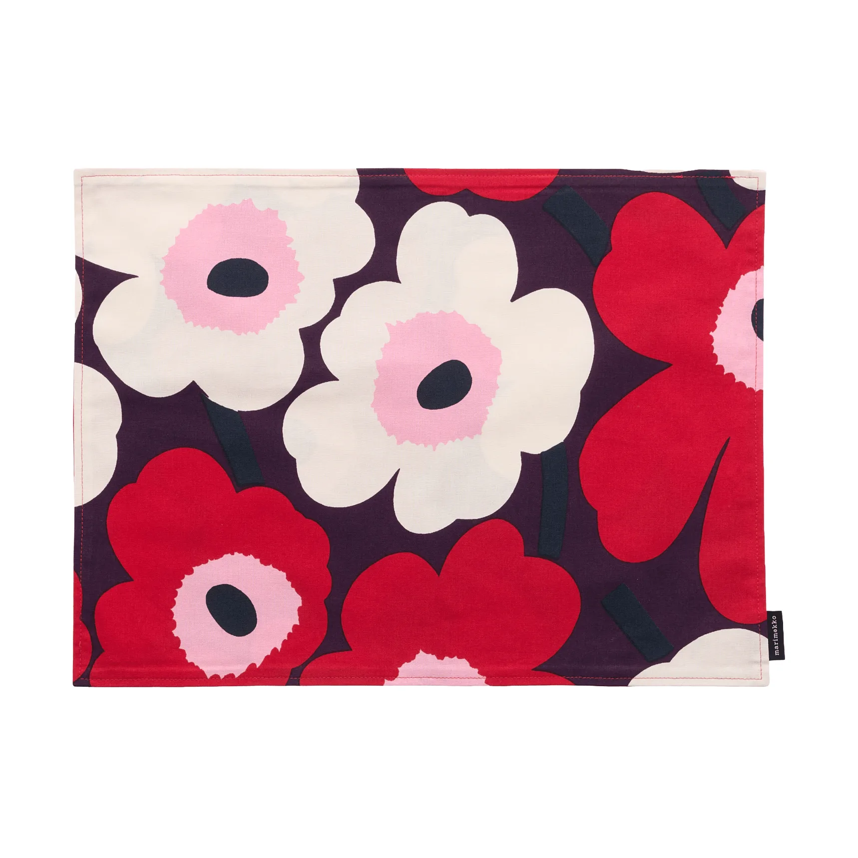 Pieni unikko bordstablett acryl, Plum-cranberry-off white-rose Marimekko