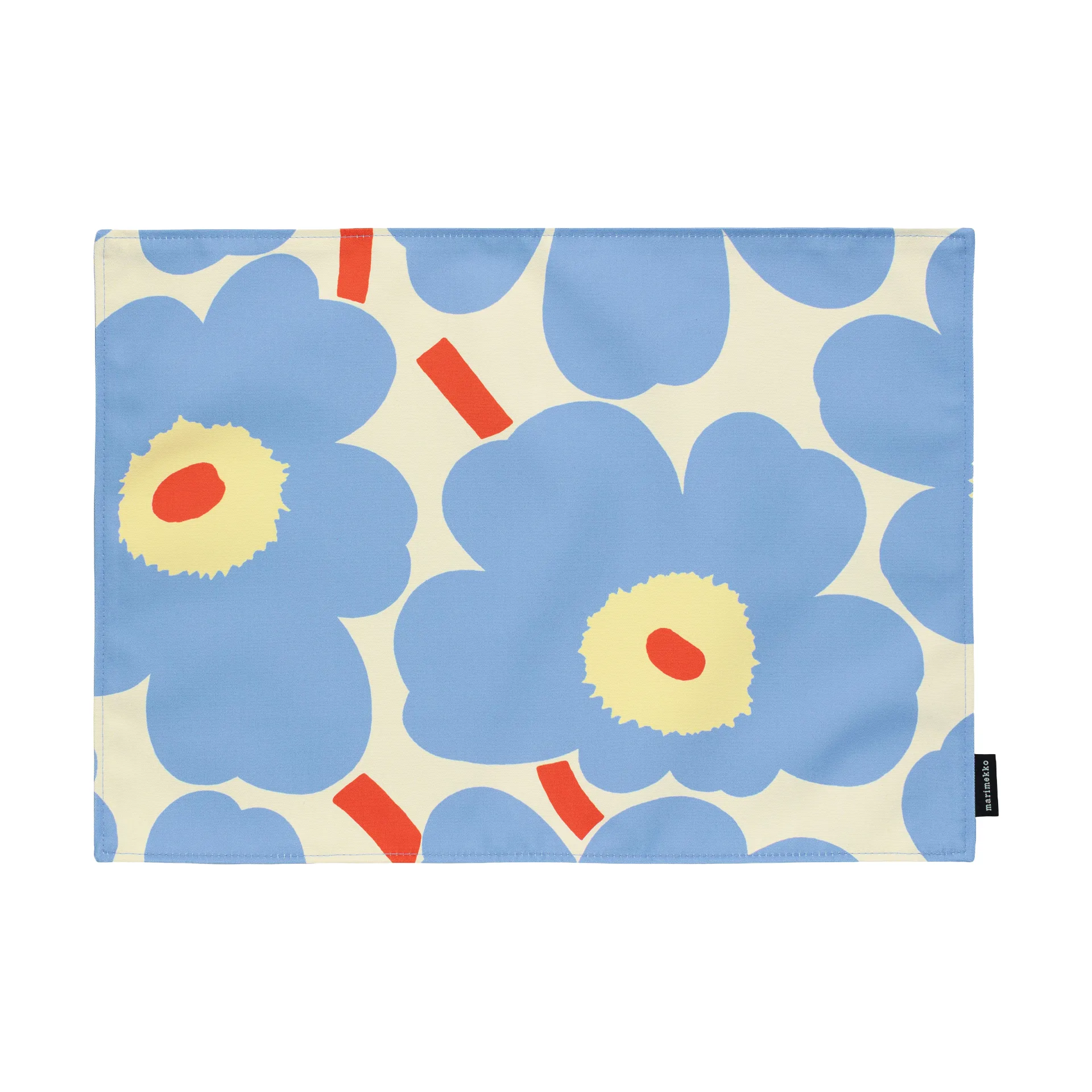 Pieni Unikko bordstablett, Off white-light blue-melon-orange red, 31x42 cm Marimekko