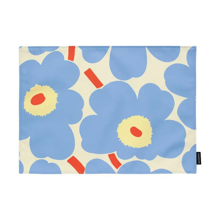 Pieni Unikko bordstablett - Off white-light blue-melon-orange red, 31x42 cm - Marimekko