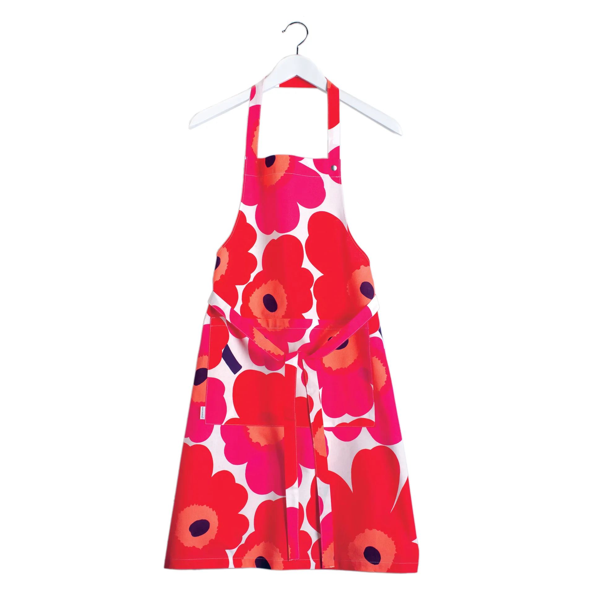 Pieni Unikko förkläde, Röd-vit Marimekko