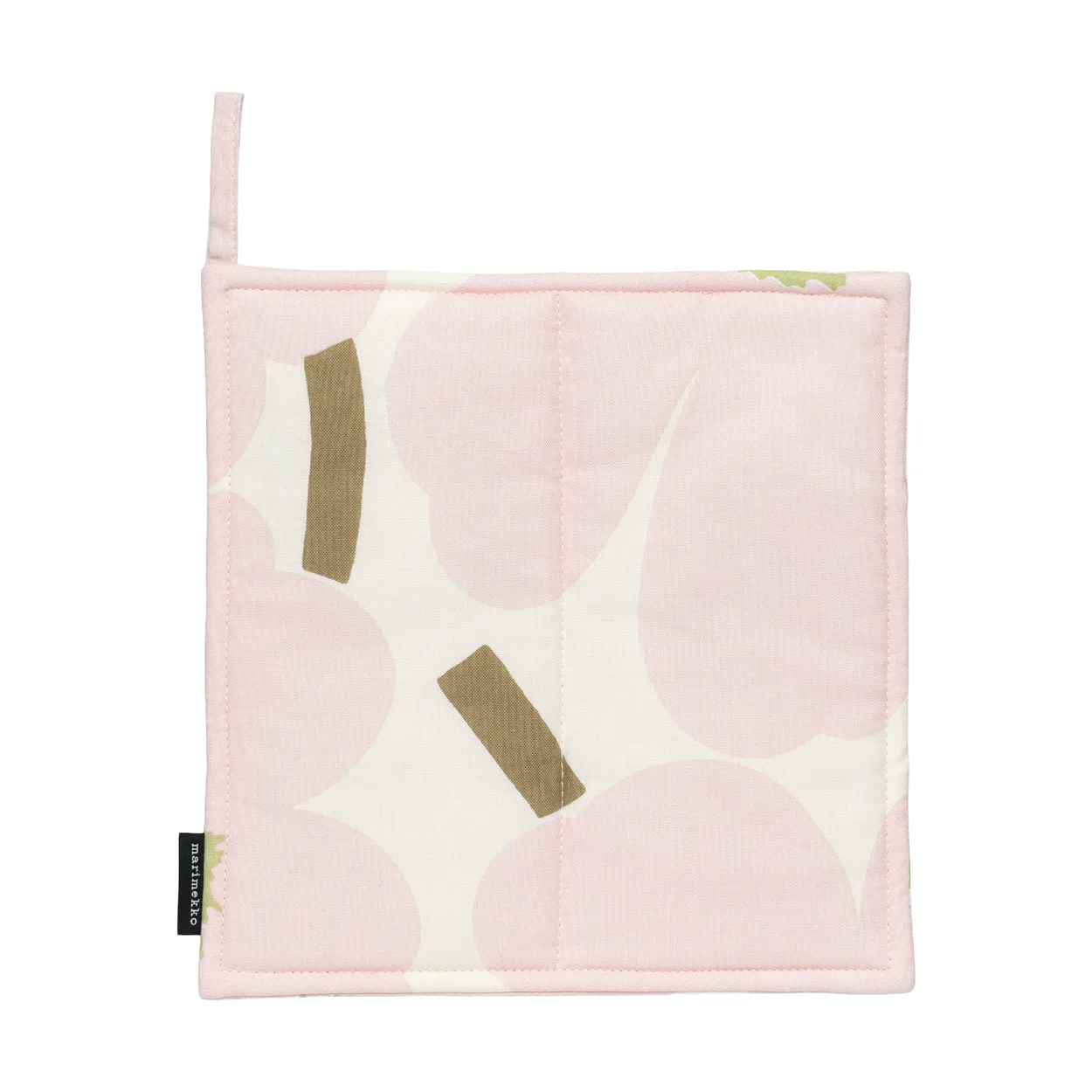 Marimekko Pieni Unikko grytlapp 21,5×21,5 cm Off white-pink-pear-sand