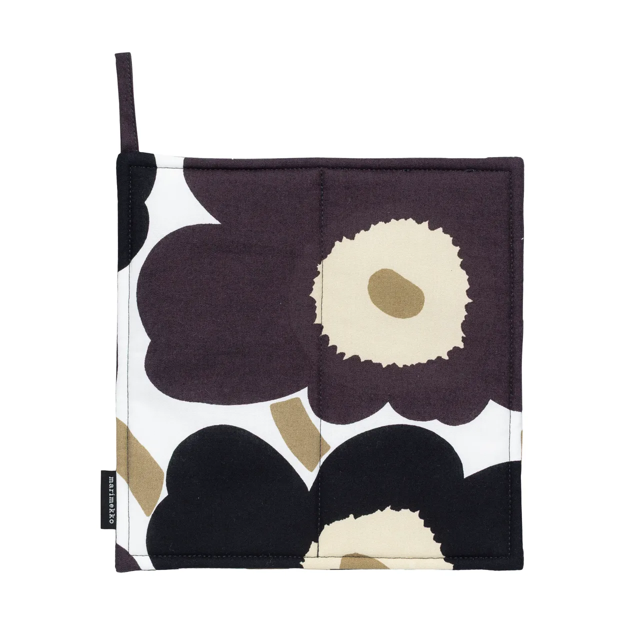 Marimekko Pieni Unikko grytlapp 21,5×21,5 cm White-dark grey-beige