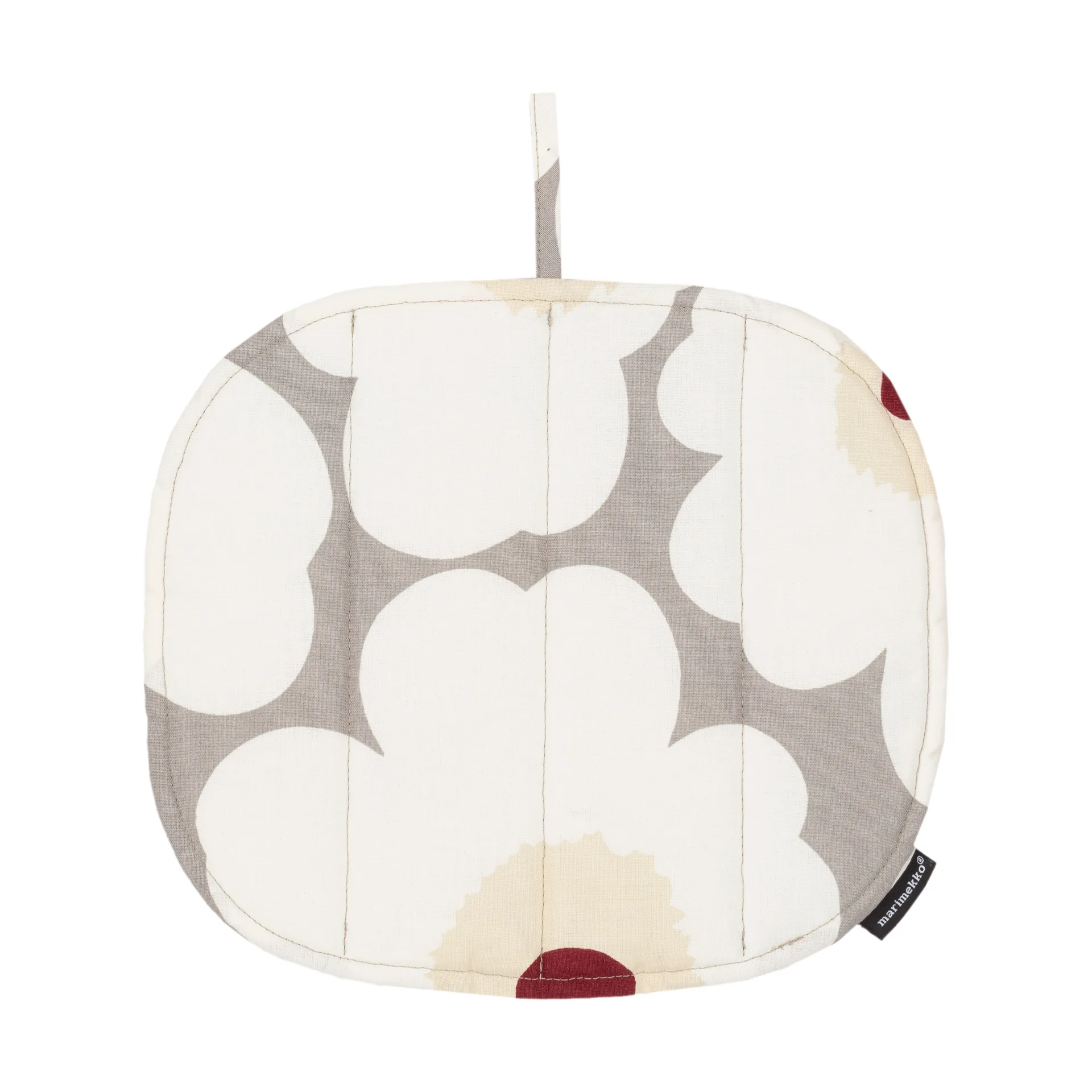 Pieni Unikko grytlapp 22x25 cm, L. grey-white-d. red-yellow Marimekko