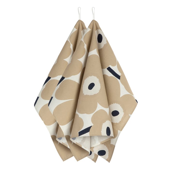 Pieni Unikko kökshandduk 2-pack, Off white-beige-blå Marimekko