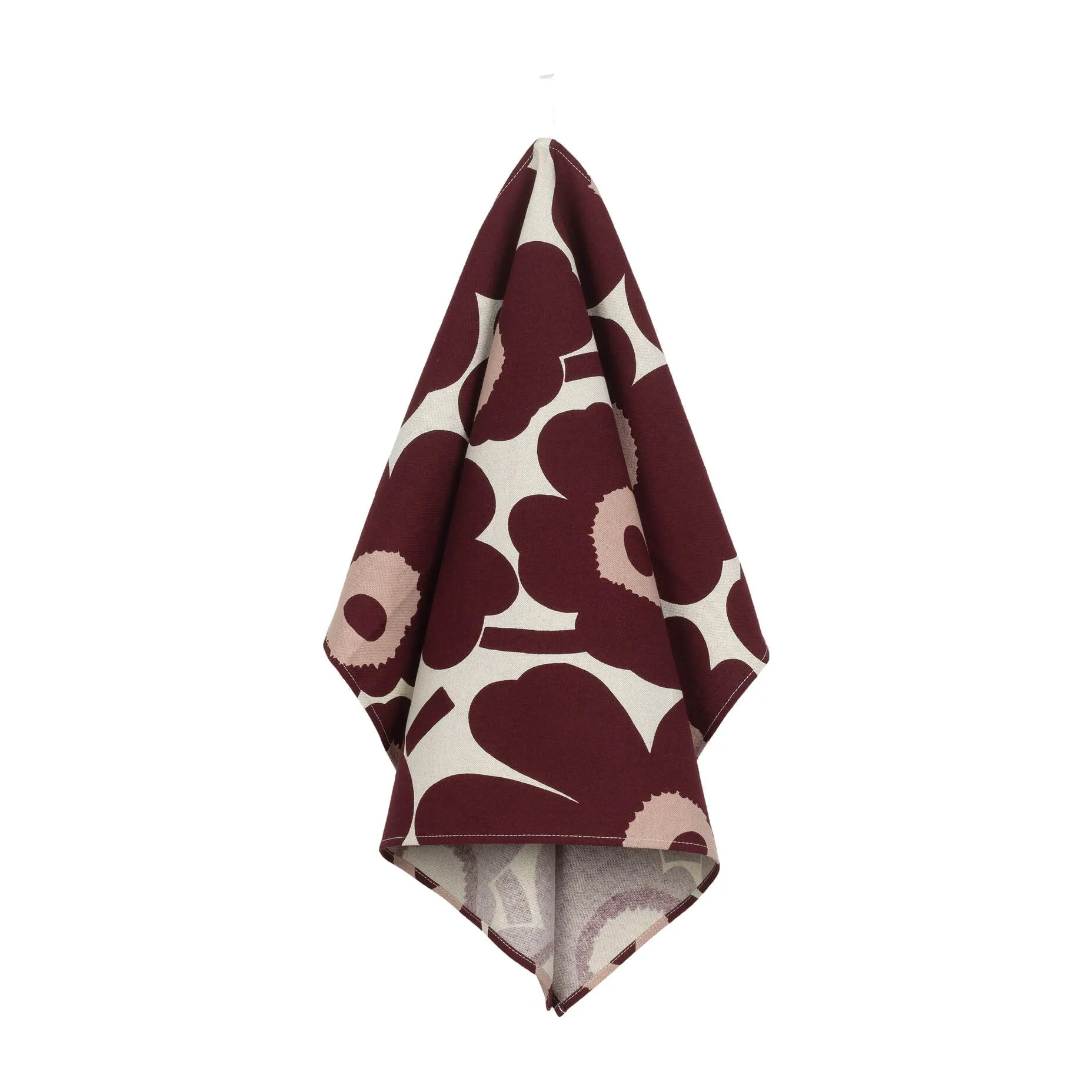 Pieni Unikko kökshandduk 43x70 cm, Cotton-burgundy-pink Marimekko