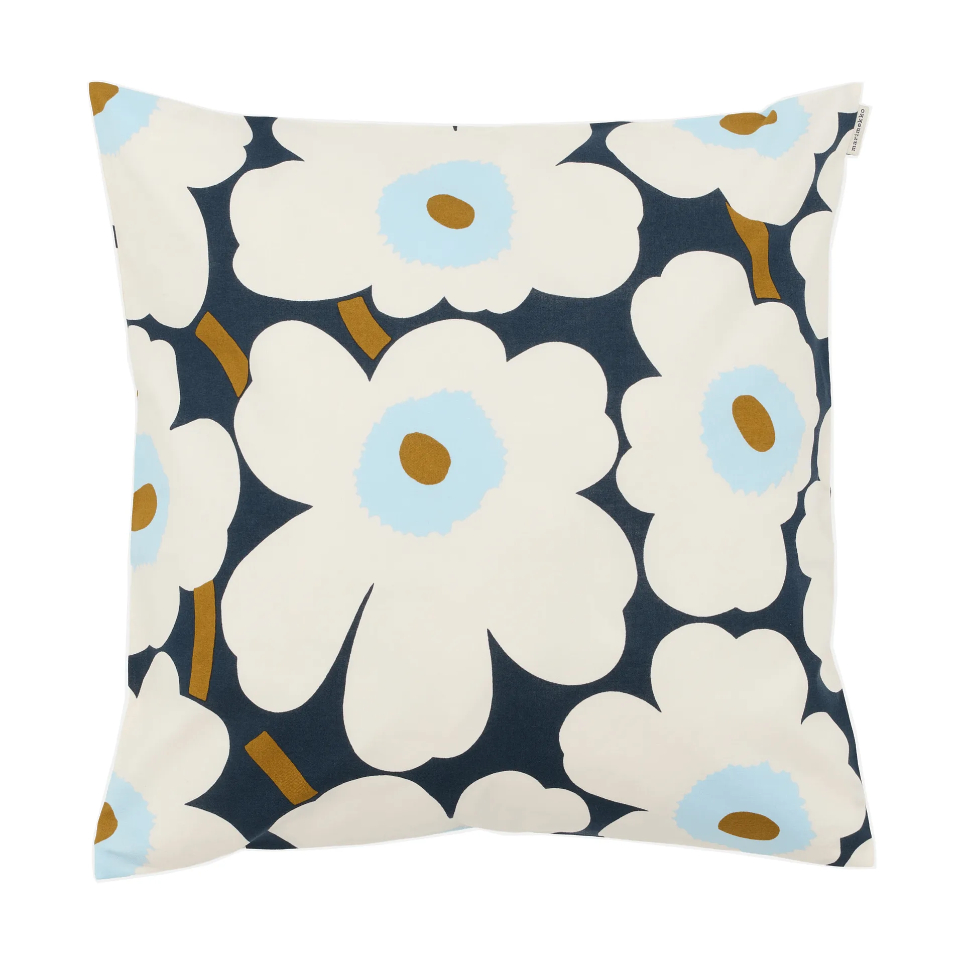 Pieni Unikko kuddfodral 50x50 cm, Blueberry-white-cold blue Marimekko