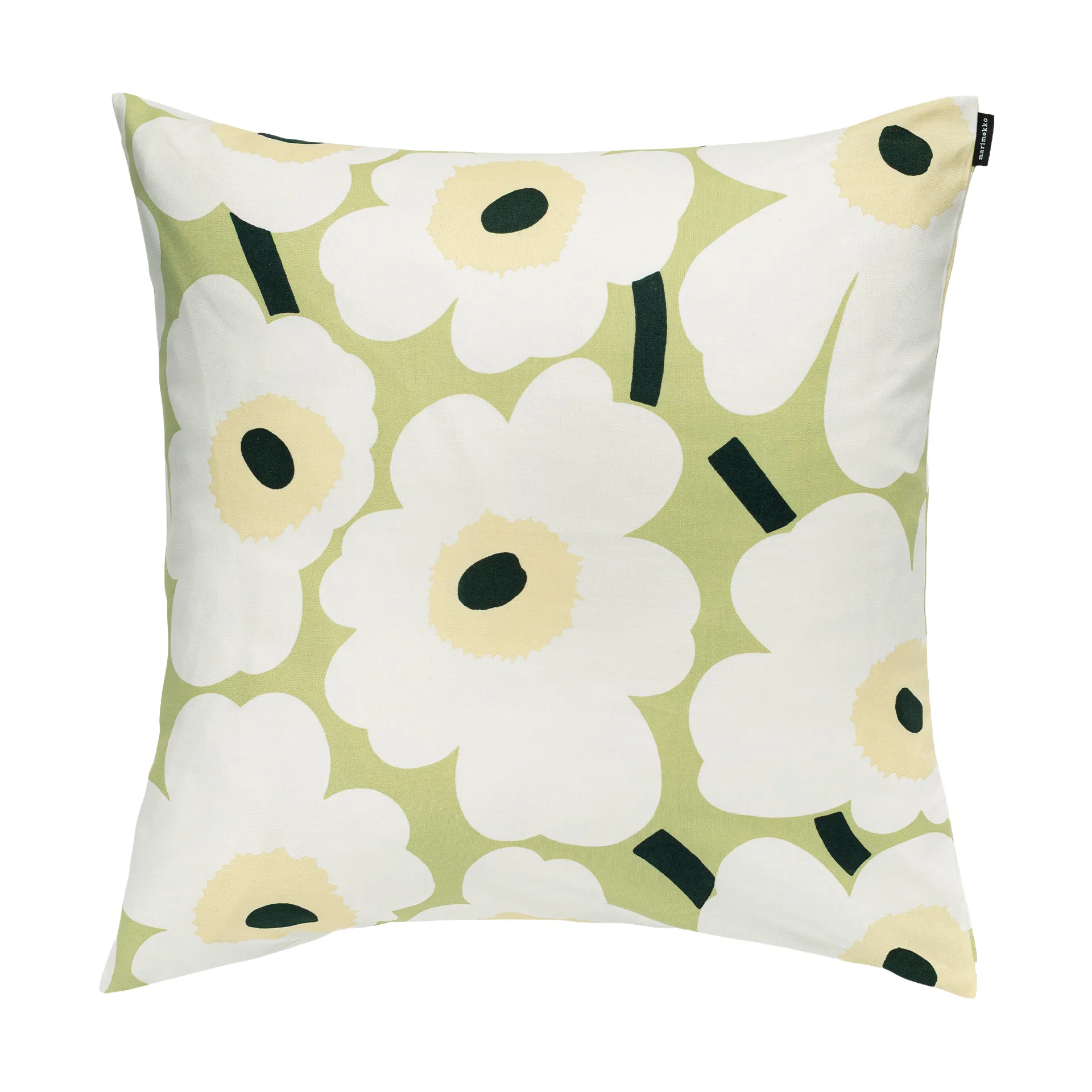 Pieni Unikko kuddfodral 50x50 cm, Pear, off white, melon Marimekko
