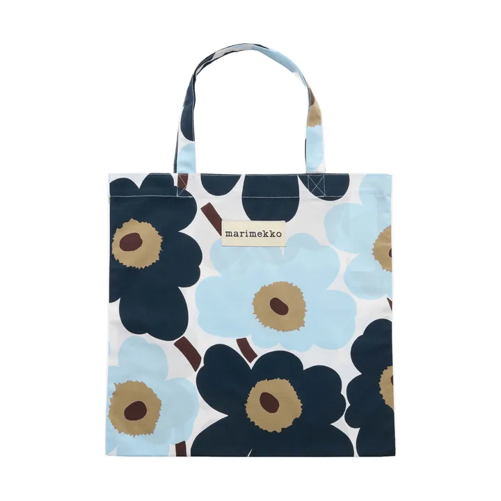 Pieni Unikko väska 44x43 cm - White-blueberry-cold blue-dark brown - Marimekko