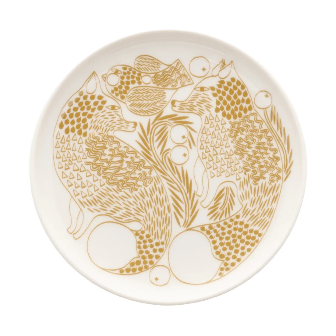 Marimekko Piirto Ketunmarja assiett White-bronze brown, Ø13,5 cm
