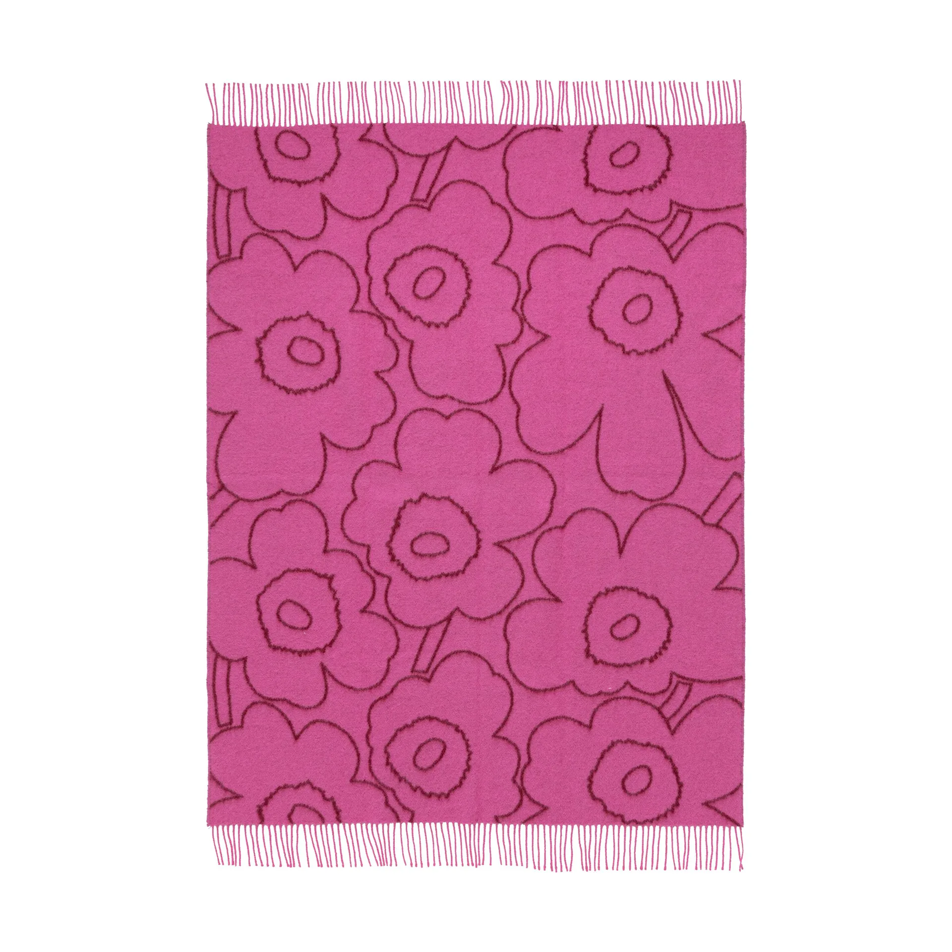 Piirto Unikko pläd 130x170 cm, Burgundy-fuchsia Marimekko