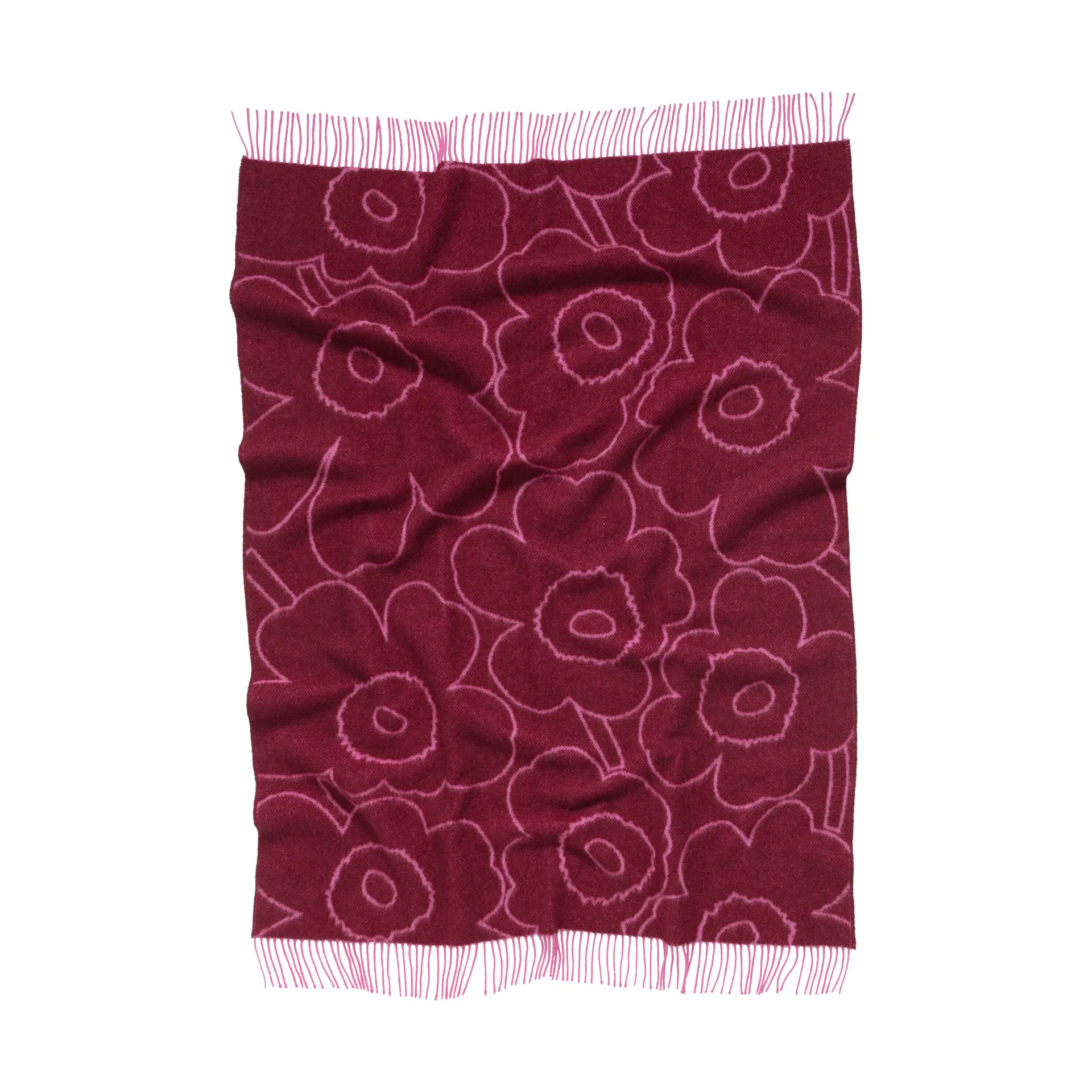 Piirto Unikko pläd 130x170 cm, Burgundy-fuchsia Marimekko