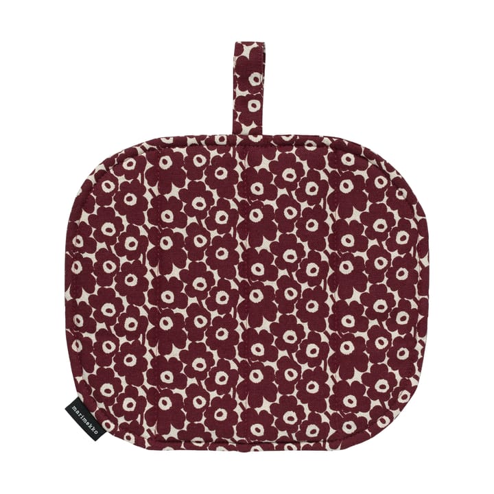 Pikkuinen Unikko grytlapp 21,5x21,5 cm - Linen-burgundy - Marimekko