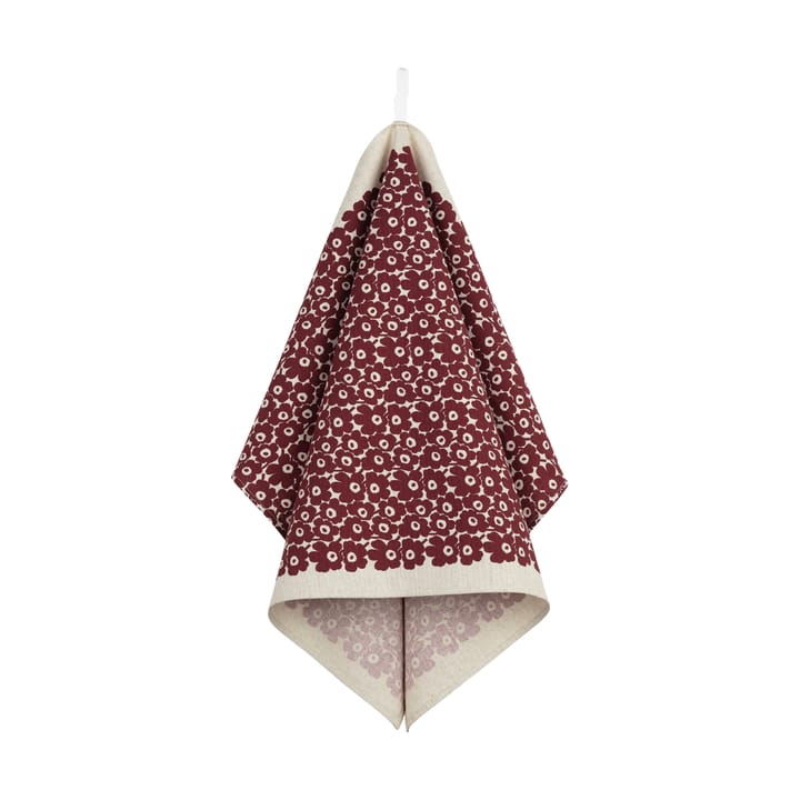Pikkuinen Unikko kökshandduk 47x70 cm - Linen-burgundy - Marimekko