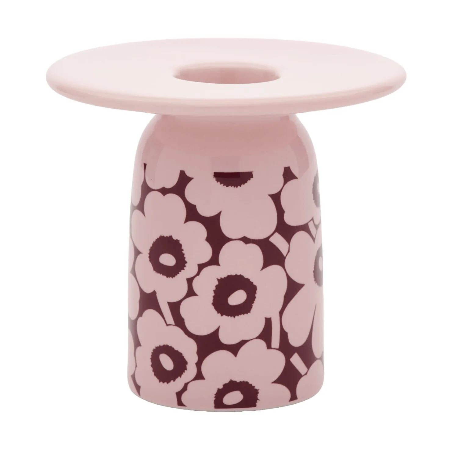 Marimekko Pikkuinen Unikko ljusstake Pink-burgundy