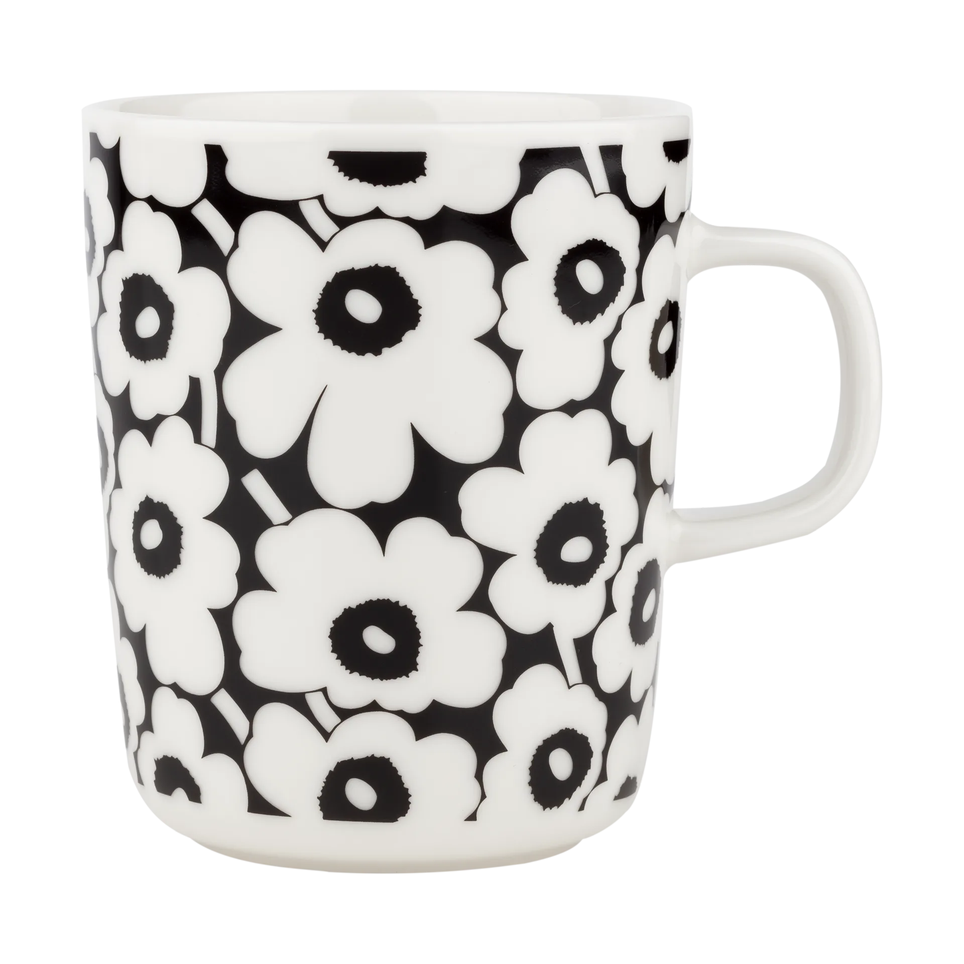 Pikkuinen Unikko mugg 25 cl, Black-white Marimekko