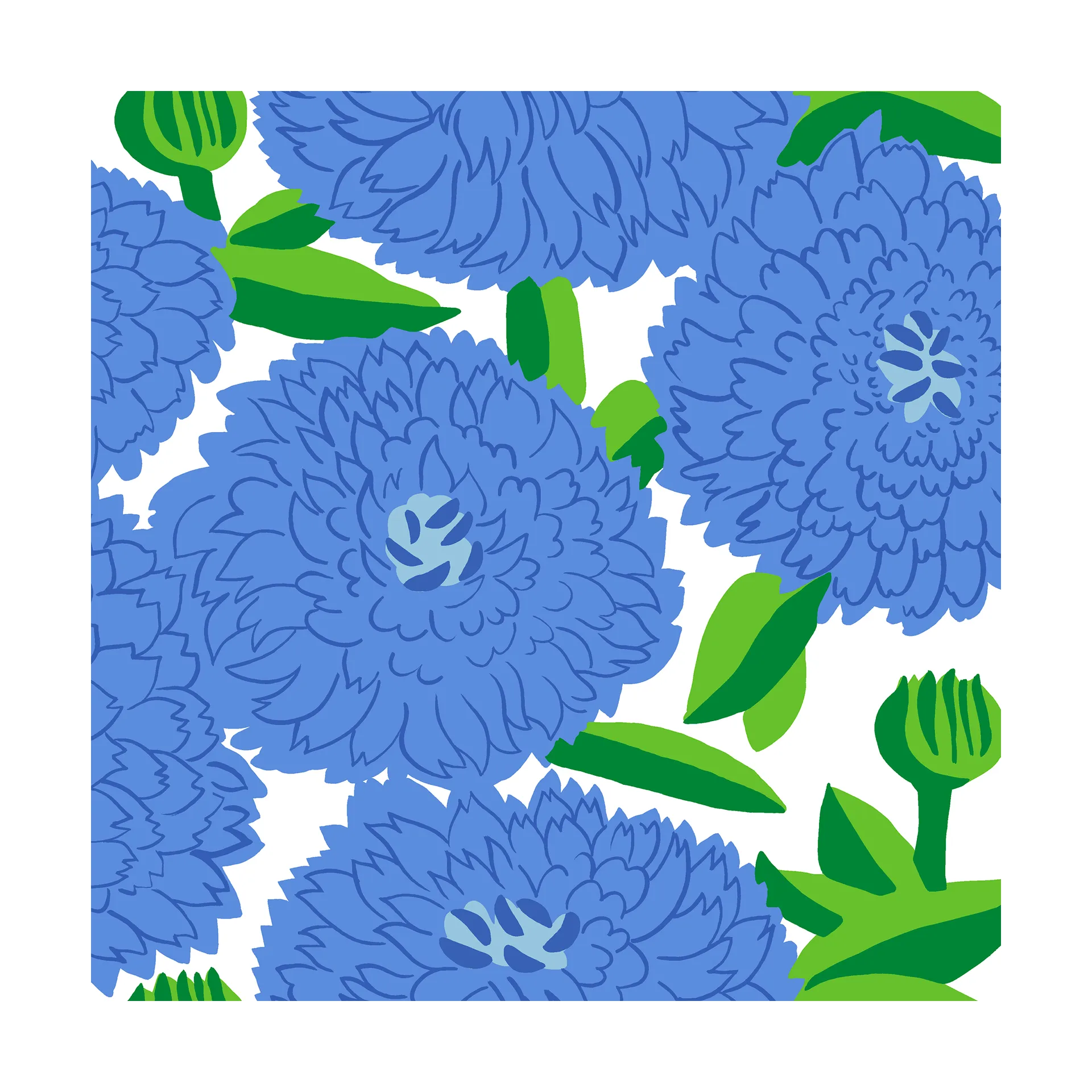 Primavera servett 33x33 cm 20-pack, Blue Marimekko