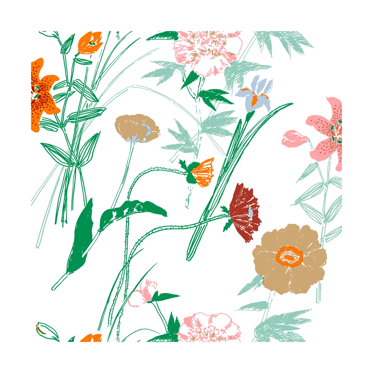 Marimekko Puutarhakutsut servett 33×33 cm 20-pack White