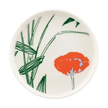 Marimekko Puutarhakutsut tallrik Ø13,5 cm White-green-orange