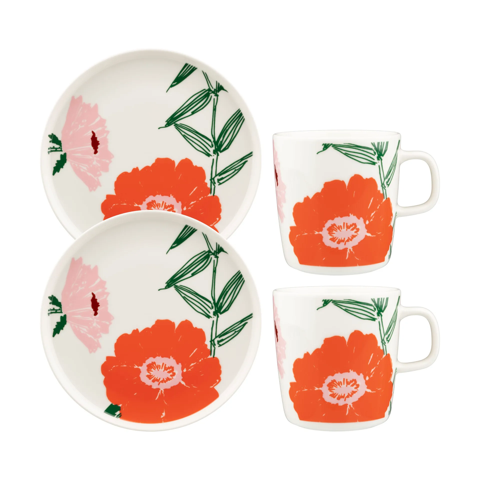 Puutarhakutsut tallrik Ø20 cm, White-green-orange Marimekko