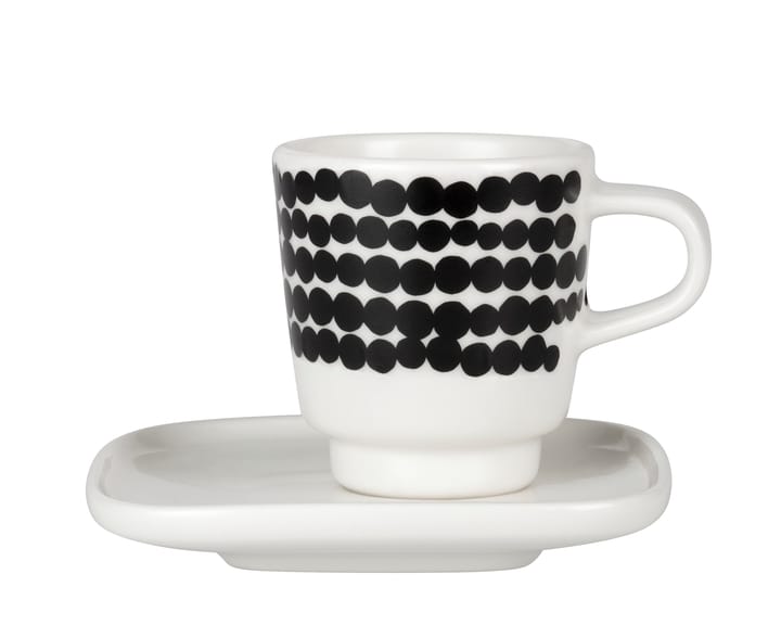 Räsymatto espressokopp, svart-vit Marimekko