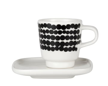 Marimekko Räsymatto espressokopp svart-vit