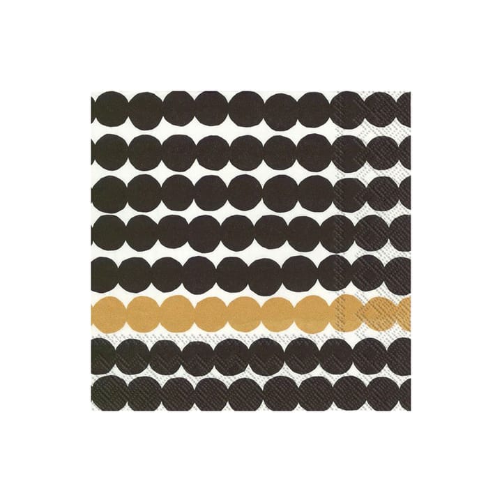 Räsymatto servett 33x33 cm 20-pack - Svart-guld - Marimekko