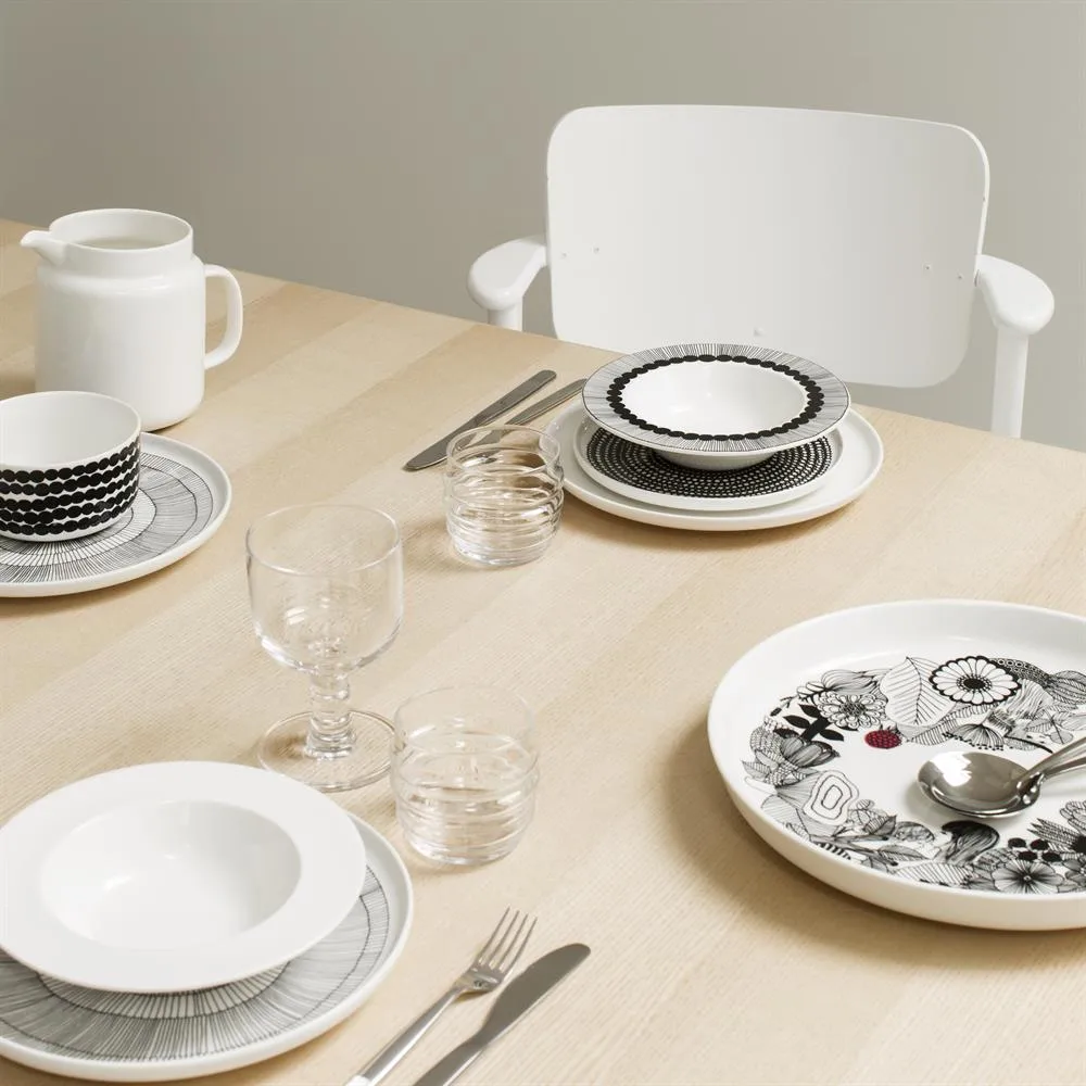 Räsymatto tallrik 20 cm 6-pack svart små prickar,  Marimekko
