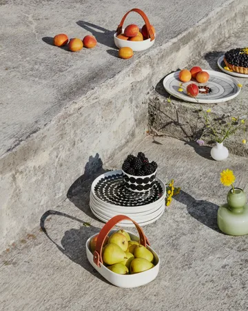 Räsymatto tallrik 20 cm, 6-pack svart-vit - Marimekko