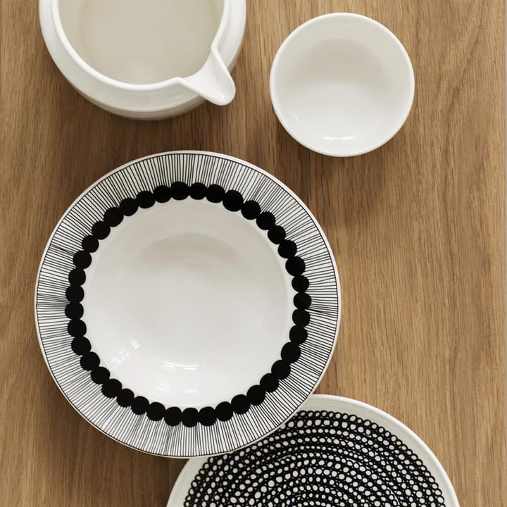 Räsymatto tallrik Ø 20 cm, svart-vit (små prickar) Marimekko