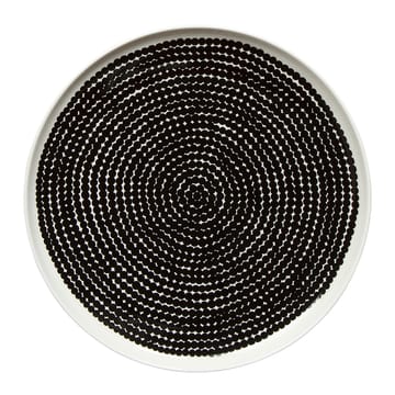 Räsymatto tallrik Ø 25 cm - svart-vit (små prickar) - Marimekko
