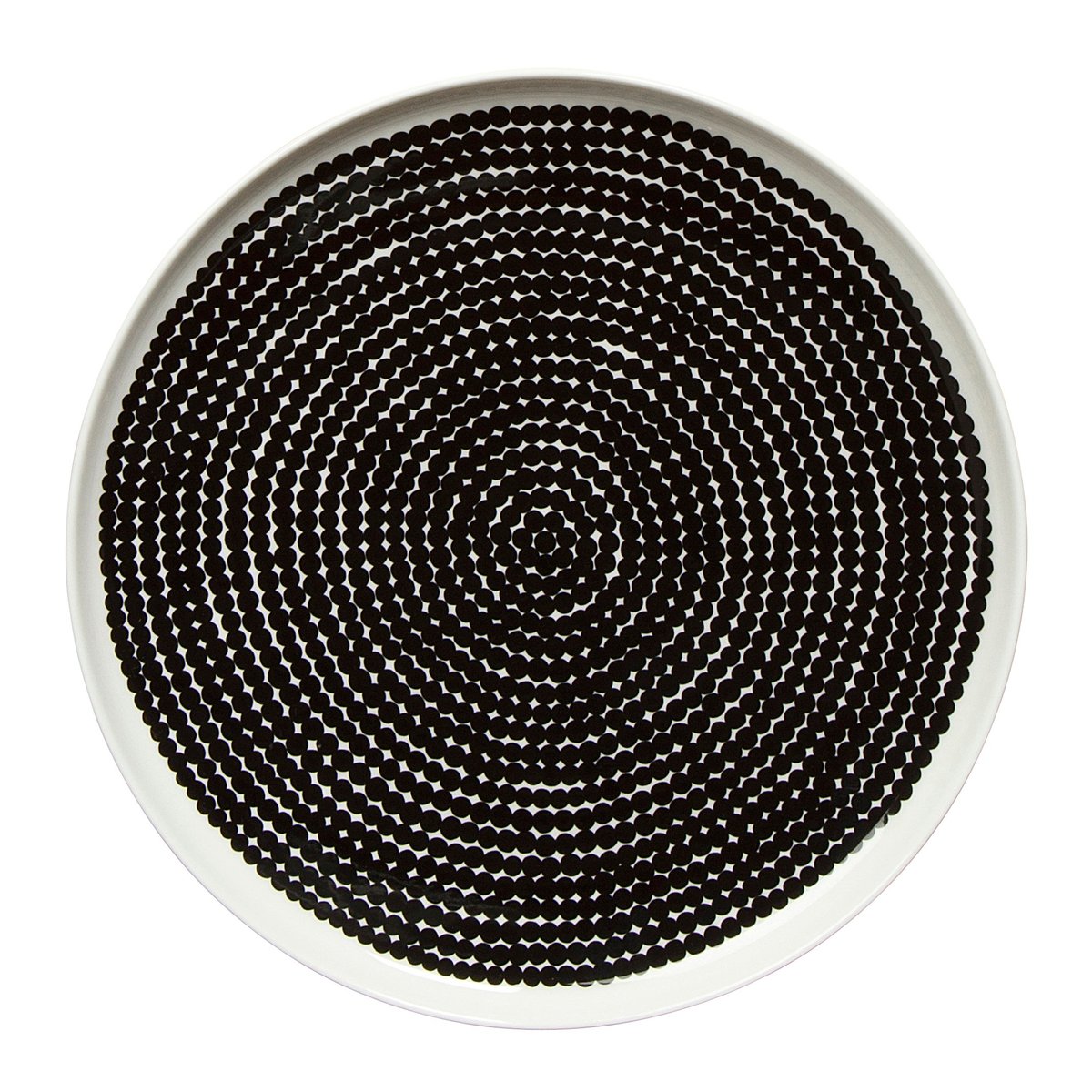 Marimekko Räsymatto tallrik Ø 25 cm svart-vit (små prickar)