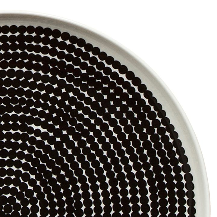 Räsymatto tallrik Ø 25 cm, svart-vit (små prickar) Marimekko