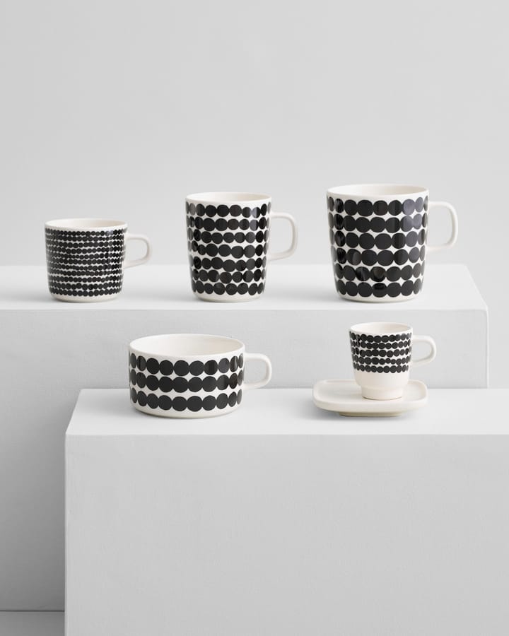 Räsymatto tekopp 25 cl, svart-vit Marimekko