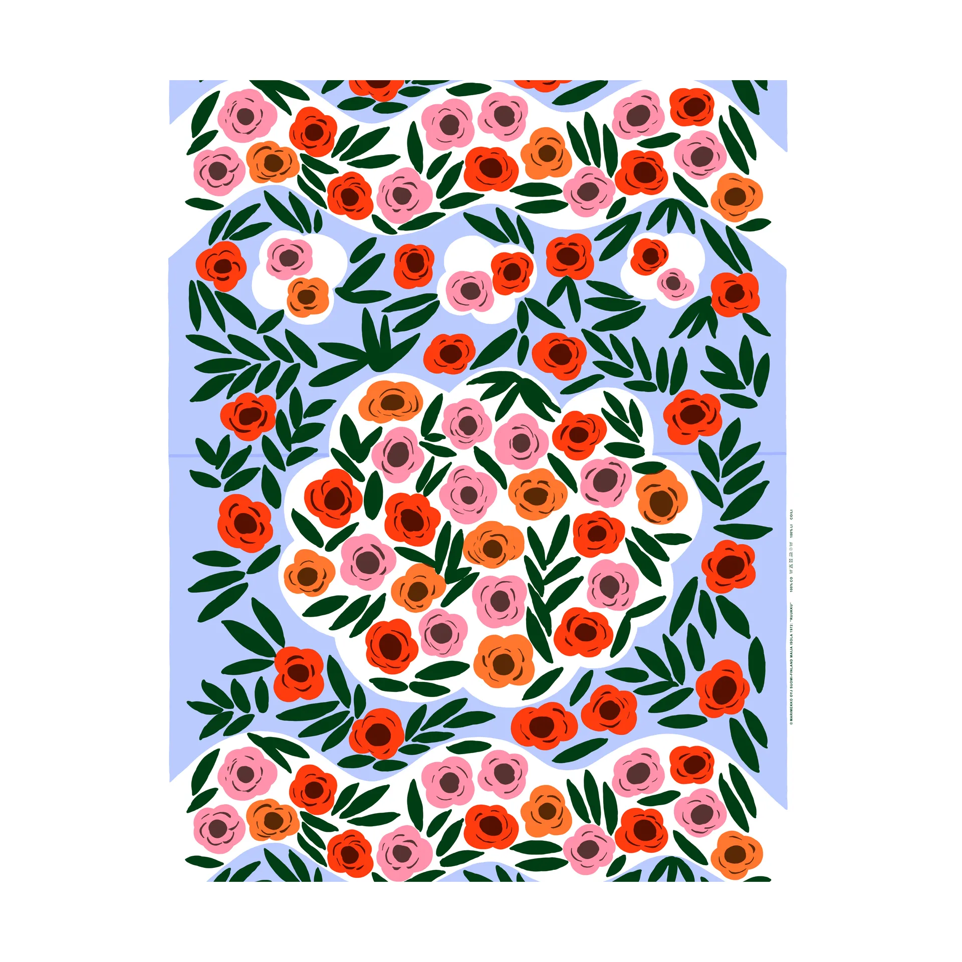 Ruukku tyg, Blå, multi Marimekko