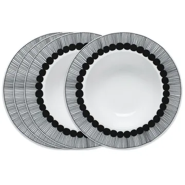 Siirtolapuutarha djup tallrik Ø20 cm 4-pack svart - Marimekko